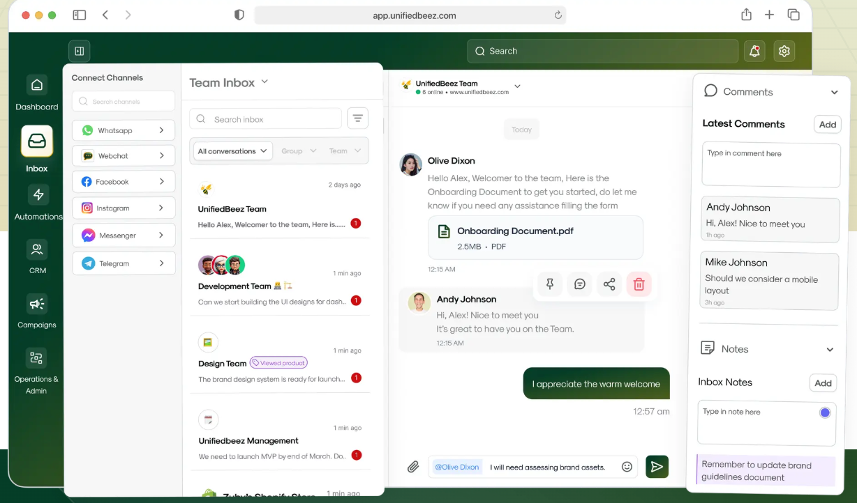 UnifiedBeez product screenshot